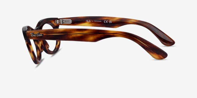Ray-Ban RB2242V Wayfarer Oval Brown Tortoise PlasticEyeglass Frames from EyeBuyDirect, Side View
