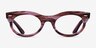 Ray-Ban RB2242V Wayfarer Oval Striped Clear Purple PlasticEyeglass Frames from EyeBuyDirect, Front View