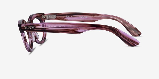 Ray-Ban RB2242V Wayfarer Oval Striped Clear Purple PlasticEyeglass Frames from EyeBuyDirect, Side View