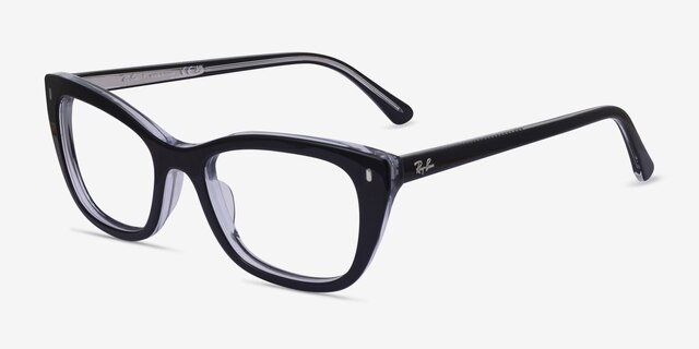 Ray-Ban RB5433 Black Clear AcetateEyeglass Frames from EyeBuyDirect, Angle View