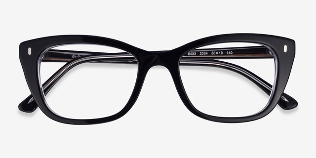 Ray-Ban RB5433 Black Clear AcetateEyeglass Frames from EyeBuyDirect, Closed View
