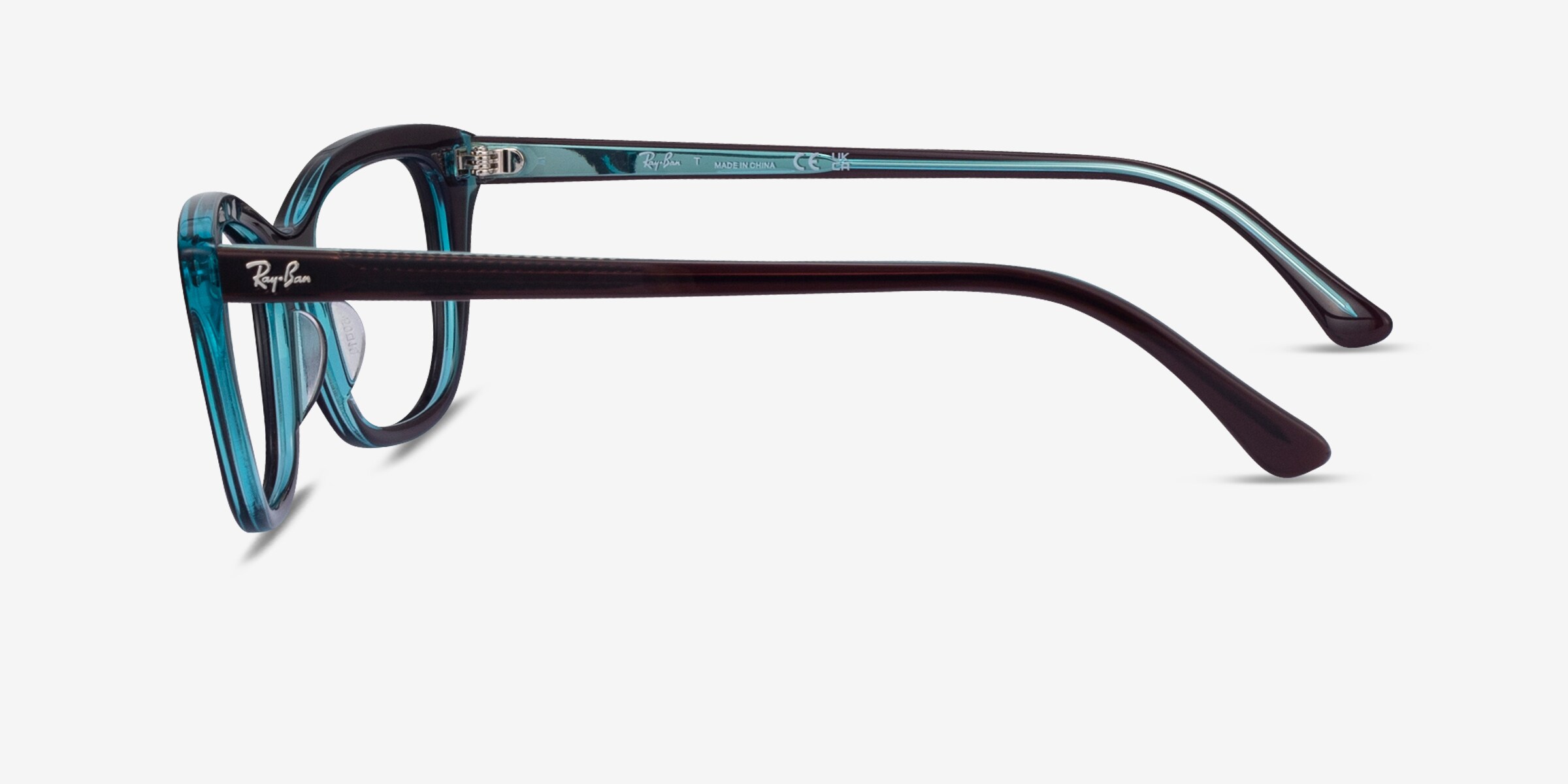 Ray-Ban RB5433 - Cat Eye Black Clear Green Frame Eyeglasses