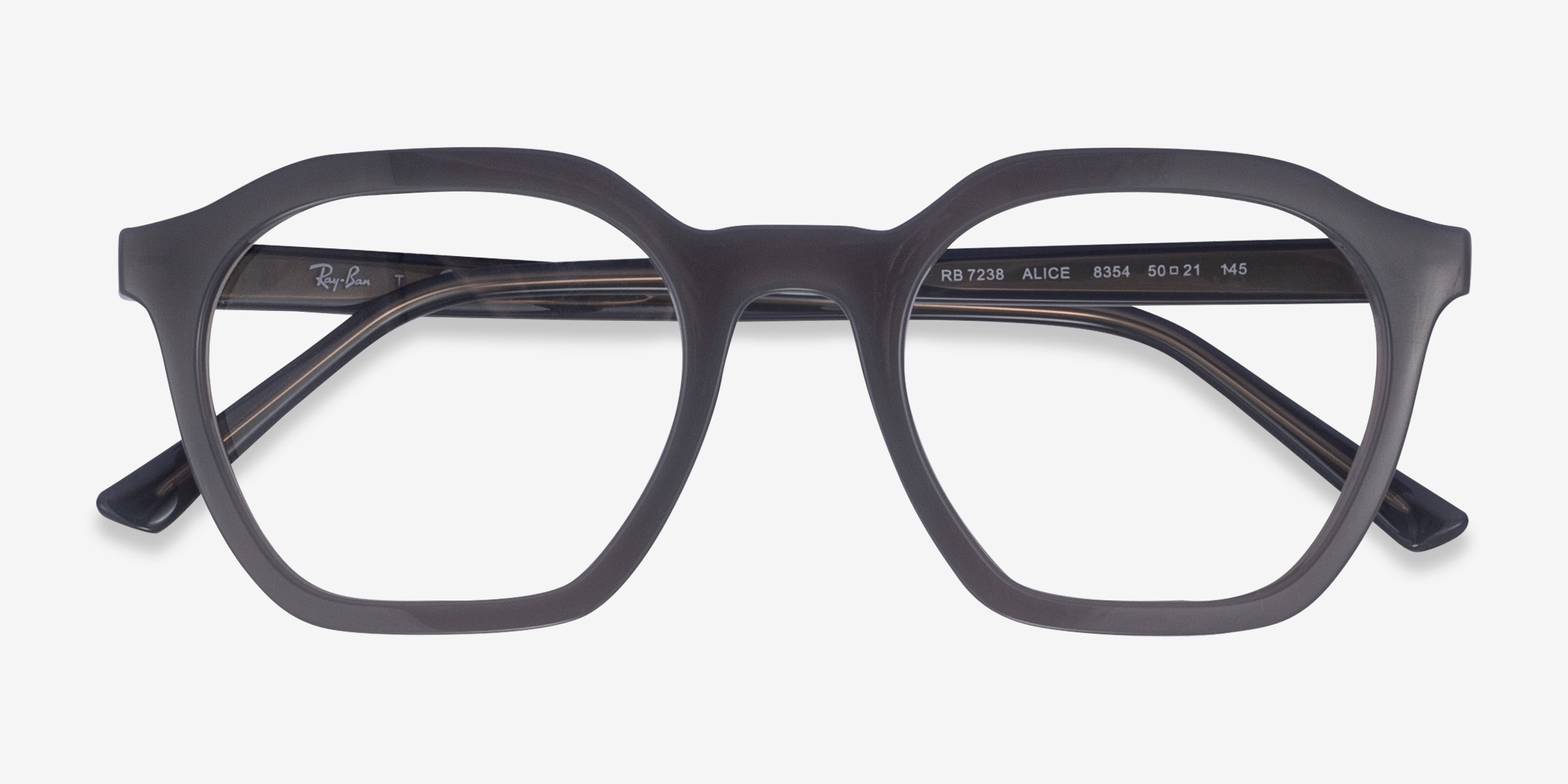 Reyページ Ray-Ban RB7238 Alice - Geometric Clear Gray Frame Eyeglasses