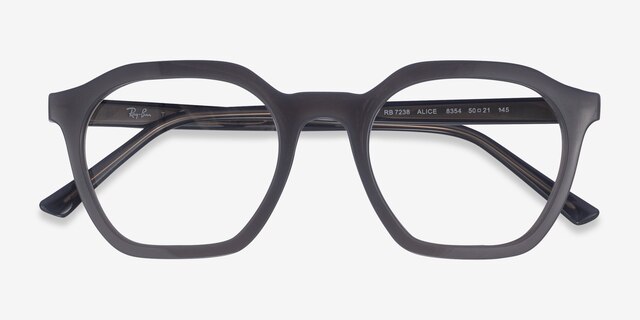 Ray-Ban RB7238 Alice Clear Gray PlasticEyeglass Frames from EyeBuyDirect, Closed View