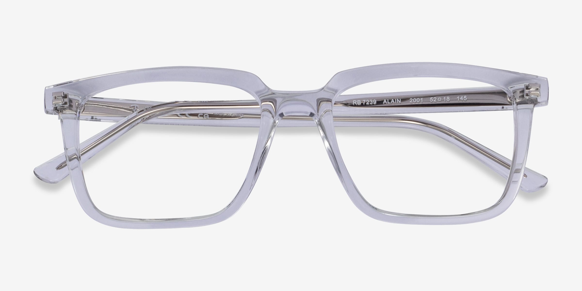 Ray-Ban RB7239 Alain - Square Clear Frame Eyeglasses | Eyebuydirect