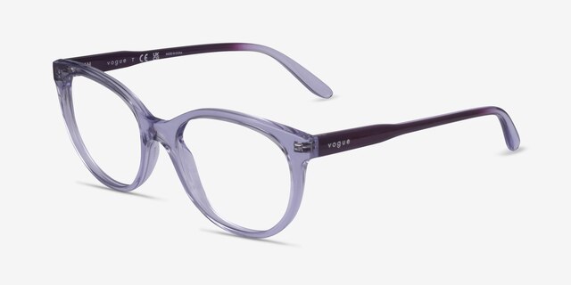 Vogue Eyewear VO5552 Clear Purple PlasticEyeglass Frames from EyeBuyDirect, Angle View