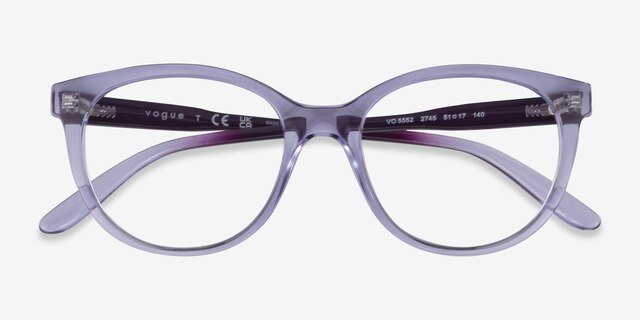 Vogue Eyewear VO5552 Clear Purple PlasticEyeglass Frames from EyeBuyDirect, Closed View