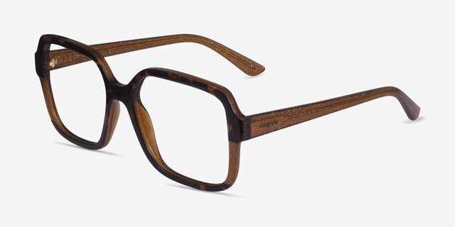 Vogue Eyewear VO5555 Brown Tortoise PlasticEyeglass Frames from EyeBuyDirect, Angle View