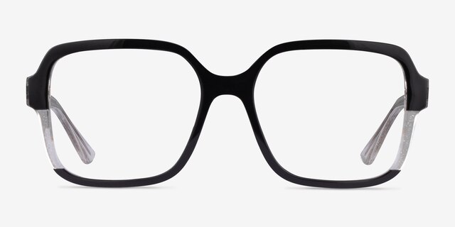 Vogue Eyewear VO5555 Black Clear PlasticEyeglass Frames from EyeBuyDirect, Front View