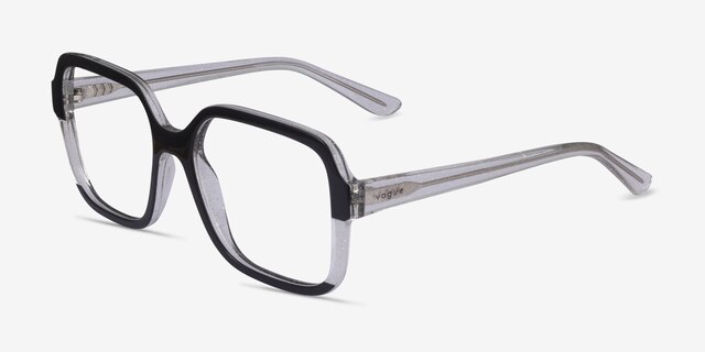 Vogue Eyewear VO5555 Black Clear PlasticEyeglass Frames from EyeBuyDirect, Angle View