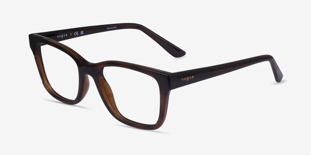 Vogue Eyewear VO5556 Brown Tortoise PlasticEyeglass Frames from EyeBuyDirect, Angle View