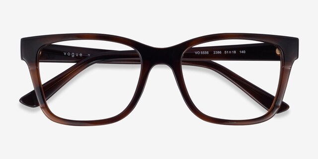 Vogue Eyewear VO5556 Brown Tortoise PlasticEyeglass Frames from EyeBuyDirect, Closed View