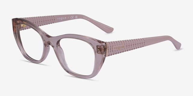 Vogue Eyewear VO5569 Clear Pink PlasticEyeglass Frames from EyeBuyDirect, Angle View