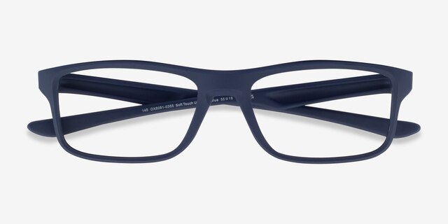 Oakley Plank 2.0 Matte Navy PlasticEyeglass Frames from EyeBuyDirect, Closed View