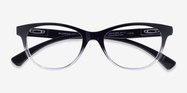 Oakley Plungeline TM Black PlasticEyeglass Frames from EyeBuyDirect, Closed View