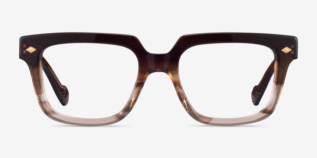 Vogue Eyewear VO5403 Striped Brown AcetateEyeglass Frames from EyeBuyDirect, Front View