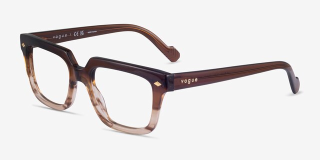 Vogue Eyewear VO5403 Striped Brown AcetateEyeglass Frames from EyeBuyDirect, Angle View