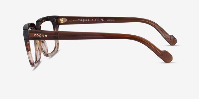 Vogue Eyewear VO5403 Striped Brown AcetateEyeglass Frames from EyeBuyDirect, Side View