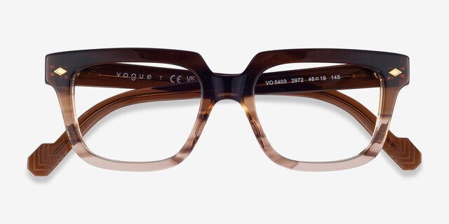 Vogue Eyewear VO5403 Striped Brown AcetateEyeglass Frames from EyeBuyDirect, Closed View