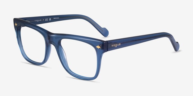 Vogue Eyewear VO5464 Clear Blue AcetateEyeglass Frames from EyeBuyDirect, Angle View