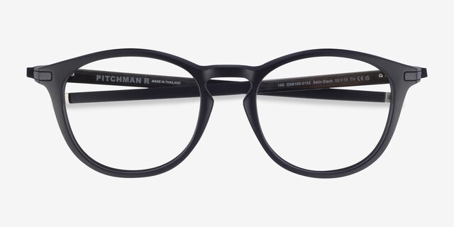 Oakley Pitchman R Matte Black PlasticEyeglass Frames from EyeBuyDirect, Closed View