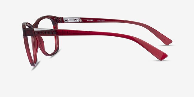 Oakley Alias Clear Red PlasticEyeglass Frames from EyeBuyDirect, Side View