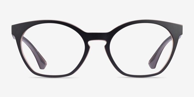 Oakley Tone Down Matte Clear Black PlasticEyeglass Frames from EyeBuyDirect, Front View