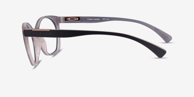 Oakley Tone Down Matte Clear Black PlasticEyeglass Frames from EyeBuyDirect, Side View