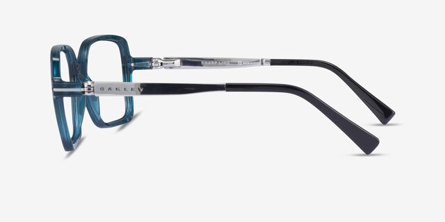 Oakley Sharp Line Clear Blue PlasticEyeglass Frames from EyeBuyDirect, Side View