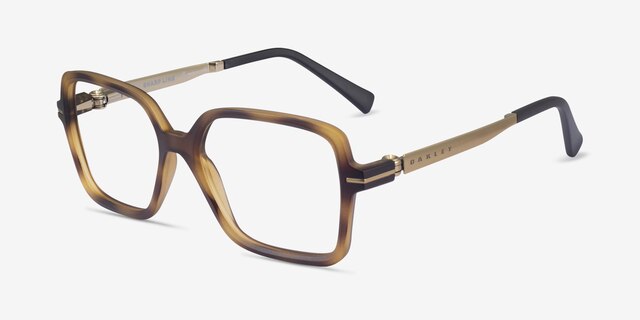 Oakley Sharp Line Matte Tortoise PlasticEyeglass Frames from EyeBuyDirect, Angle View