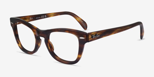 Ray-Ban RB0707V Clear Tortoise PlasticEyeglass Frames from EyeBuyDirect, Angle View