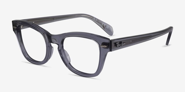 Ray-Ban RB0707V Clear Gray PlasticEyeglass Frames from EyeBuyDirect, Angle View