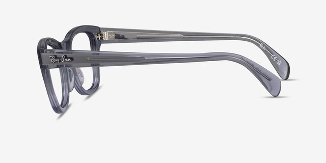 Ray-Ban RB0707V Clear Gray PlasticEyeglass Frames from EyeBuyDirect, Side View