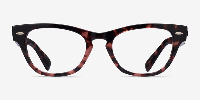 Ray-Ban RB2201V Laramie Pink Tortoise AcetateEyeglass Frames from EyeBuyDirect, Front View
