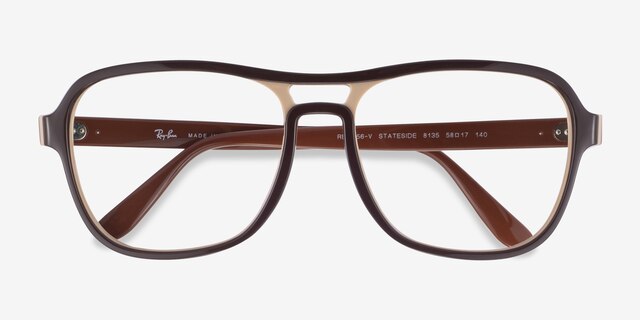 Ray-Ban RB4356V Stateside Brown PlasticEyeglass Frames from EyeBuyDirect, Closed View