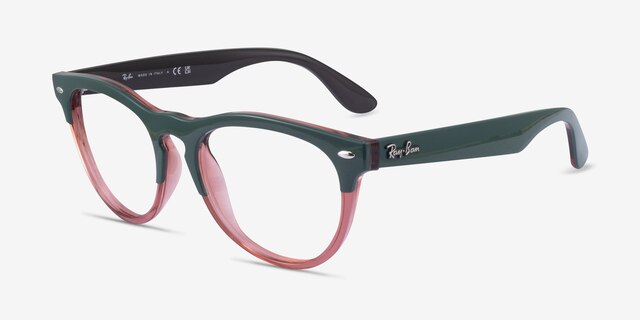 Ray-Ban RB4471V Iris Green Red PlasticEyeglass Frames from EyeBuyDirect, Angle View