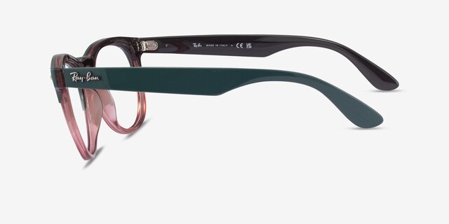 Ray-Ban RB4471V Iris Green Clear Red PlasticEyeglass Frames from EyeBuyDirect, Side View
