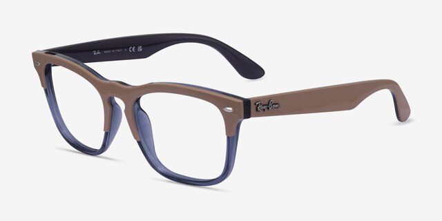 Ray-Ban RB4487V Steve Brown Dark Blue PlasticEyeglass Frames from EyeBuyDirect, Angle View