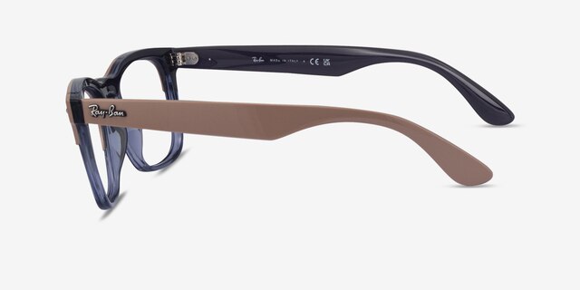 Ray-Ban RB4487V Steve Brown Dark Blue PlasticEyeglass Frames from EyeBuyDirect, Side View