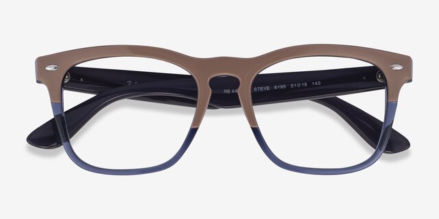 Ray-Ban RB4487V Steve Brown Dark Blue PlasticEyeglass Frames from EyeBuyDirect, Closed View