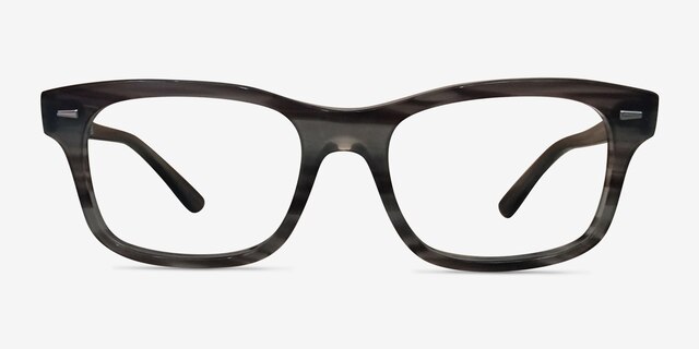 Ray-Ban RB5383 Striped Gray AcetateEyeglass Frames from EyeBuyDirect, Front View