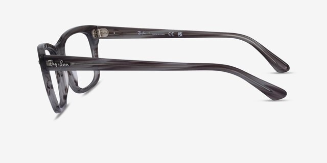 Ray-Ban RB5383 Striped Gray AcetateEyeglass Frames from EyeBuyDirect, Side View