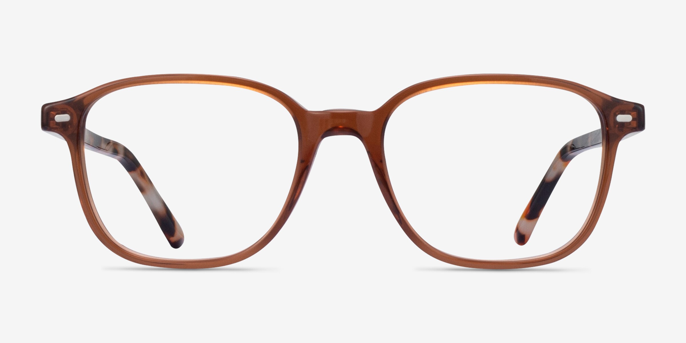 Ray-Ban RB5393 Leonard - Square Clear Brown Frame Eyeglasses