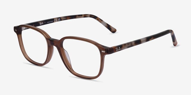 Ray-Ban RB5393 Leonard Clear Brown AcetateEyeglass Frames from EyeBuyDirect, Angle View