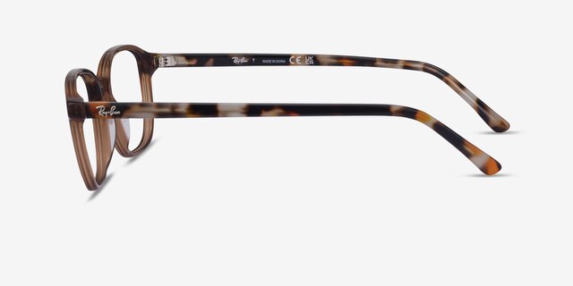 Ray-Ban RB5393 Leonard Clear Brown AcetateEyeglass Frames from EyeBuyDirect, Side View
