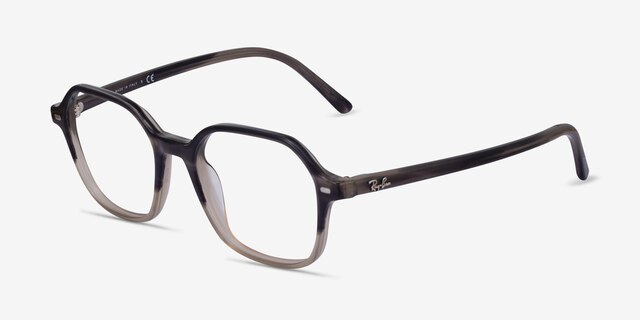 Ray-Ban RB5394 John Striped Gray Tortoise AcetateEyeglass Frames from EyeBuyDirect, Angle View