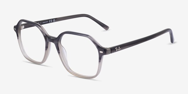 Ray-Ban RB5394 John Gray Clear Tortoise AcetateEyeglass Frames from EyeBuyDirect, Angle View