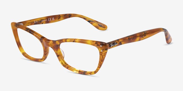 Ray-Ban RB5499 Lady Burbank Amber Tortoise AcetateEyeglass Frames from EyeBuyDirect, Angle View
