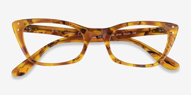 Ray-Ban RB5499 Lady Burbank Amber Tortoise AcetateEyeglass Frames from EyeBuyDirect, Closed View