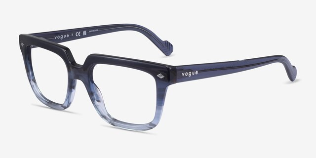 Vogue Eyewear VO5403 Shiny Clear Blue AcetateEyeglass Frames from EyeBuyDirect, Angle View